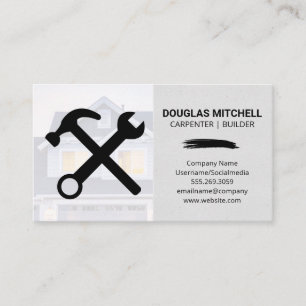 Construction Tools   House Background Business Card