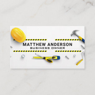 Construction Tools Laid out   Blue Collar Business Card