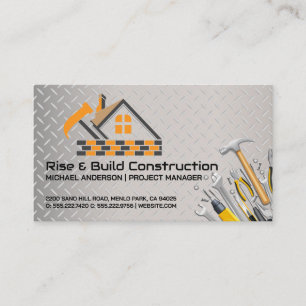 Construction Tools   Masonry   General Contractor Business Card