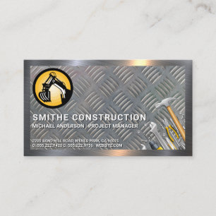 Construction Tools   Metal Border   Steel Business Card