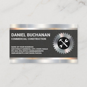 Construction Tools   Metallic Trim Business Card