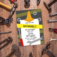 Construction Tools Orange Cone Birthday Party