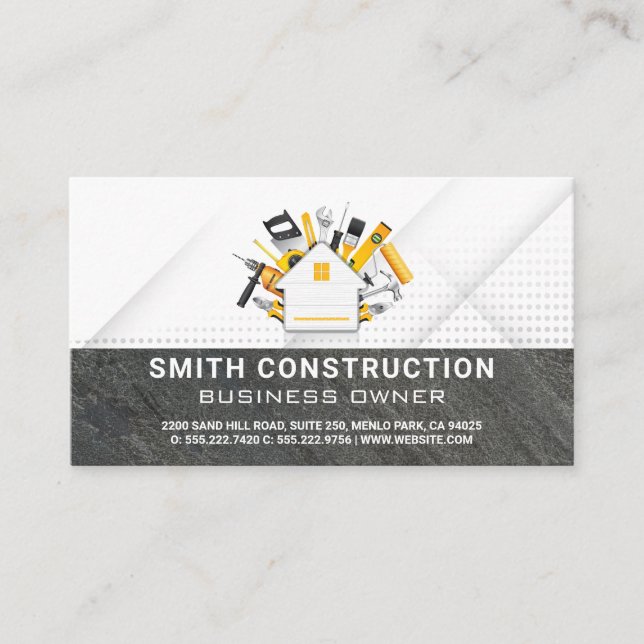 Construction Tools | Property Builds | Slate Business Card (Front)