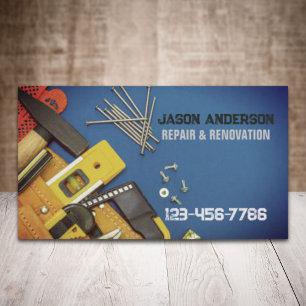 Construction Tools Renovation Repair  Handyman Business Card