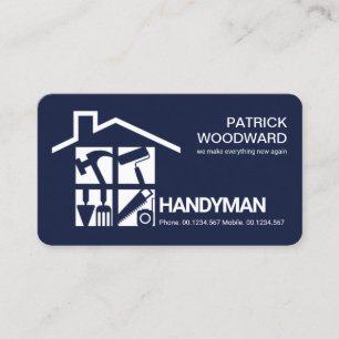 Construction Tools Rooftop Handyman Business Card