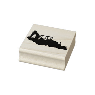 Construction tractor  rubber stamp