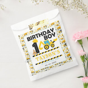 Construction Truck 1st Birthday Kids Party Favour Bags