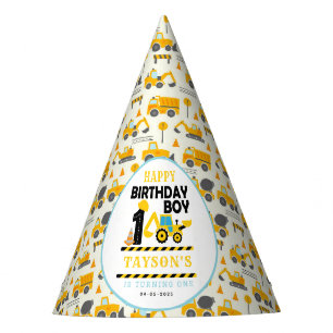 Construction Truck 1st Birthday Kids Party Hat