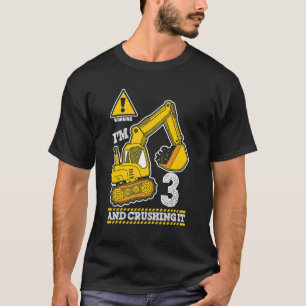 Construction Truck 3rd Birthday 3 Years Old Digger T-Shirt