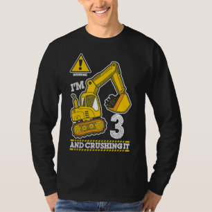 Construction Truck 3rd Birthday 3 Years Old Digger T-Shirt