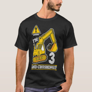 Construction Truck 3rd Birthday 3 Years Old Digger T-Shirt