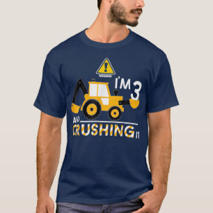 Construction Truck 3rd Birthday 3 Years Old Digger T-Shirt