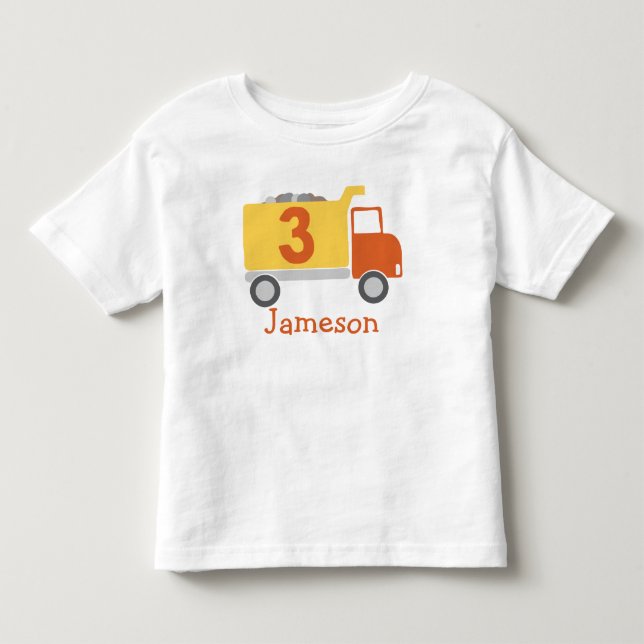 Construction Truck 3rd Birthday Party Shirt (Front)