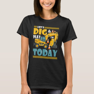Construction Truck 4th Birthday Boy 4 Years Old Di T-Shirt