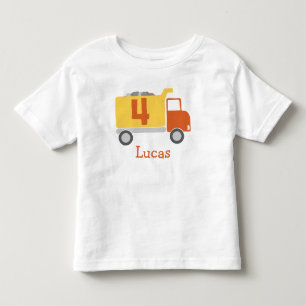 Construction Truck 4th Birthday Party Shirt