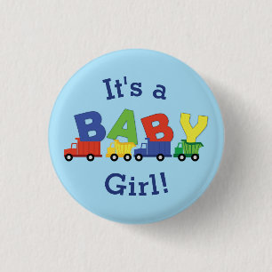 Construction Truck Baby Shower 3 Cm Round Badge