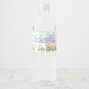 Construction Truck Baby Shower Birthday Water Bott Bottle Label