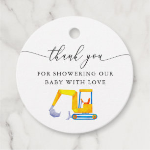 Construction Truck Baby Shower Favour Tags
