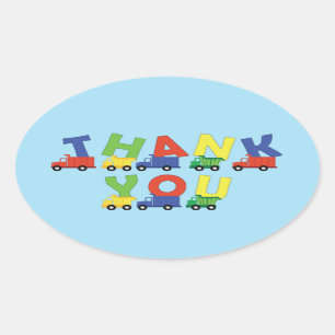 Construction Truck Baby Shower Oval Sticker
