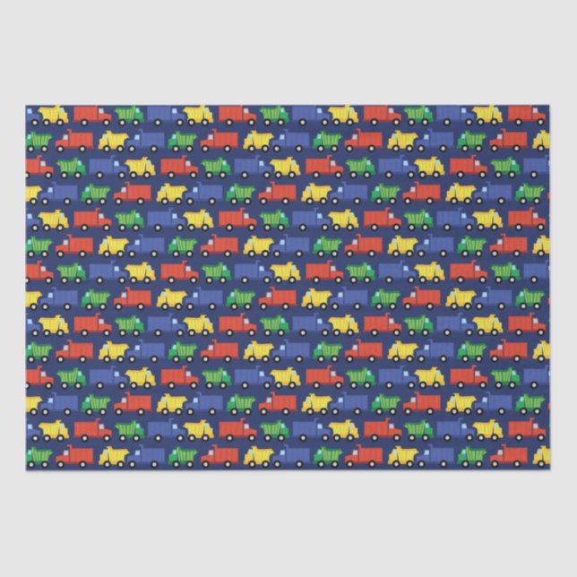 Construction Truck Baby Shower Tissue Paper (Front)