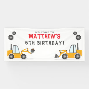 Construction Truck Birthday Banner