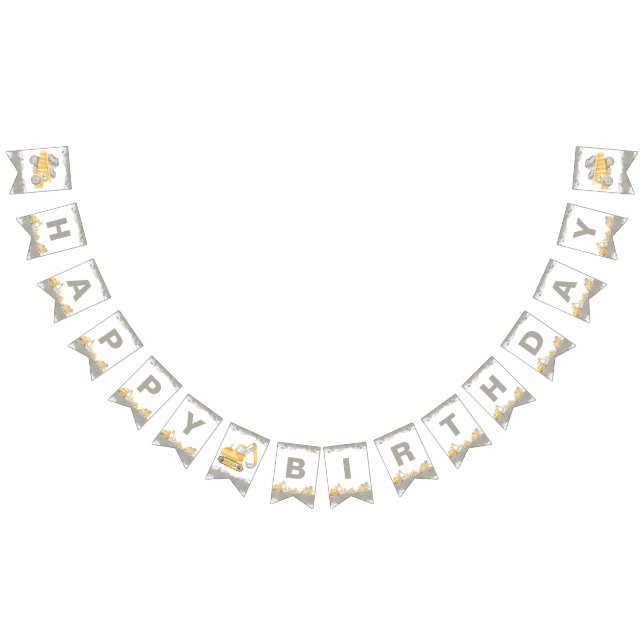 Construction Truck Birthday Happy Birthday Bunting (All)