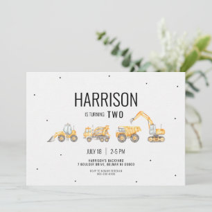 Construction Truck Birthday Invitation