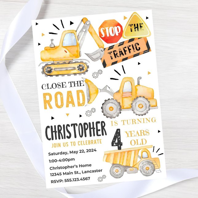 Construction truck birthday invitation-instant dow invitation (Creator Uploaded)