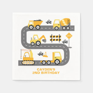 Construction Truck Birthday Napkin