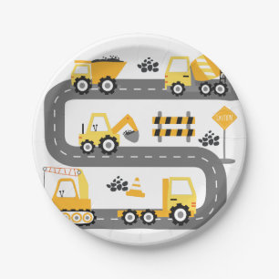 Construction Truck Birthday Paper Plate