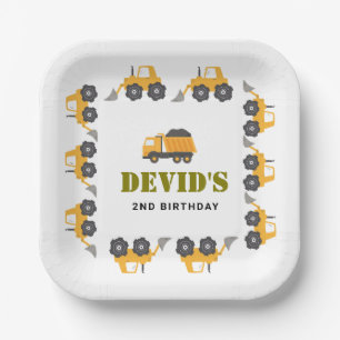 Construction Truck Birthday Paper Plates