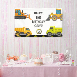 Construction Truck Birthday Party Banner