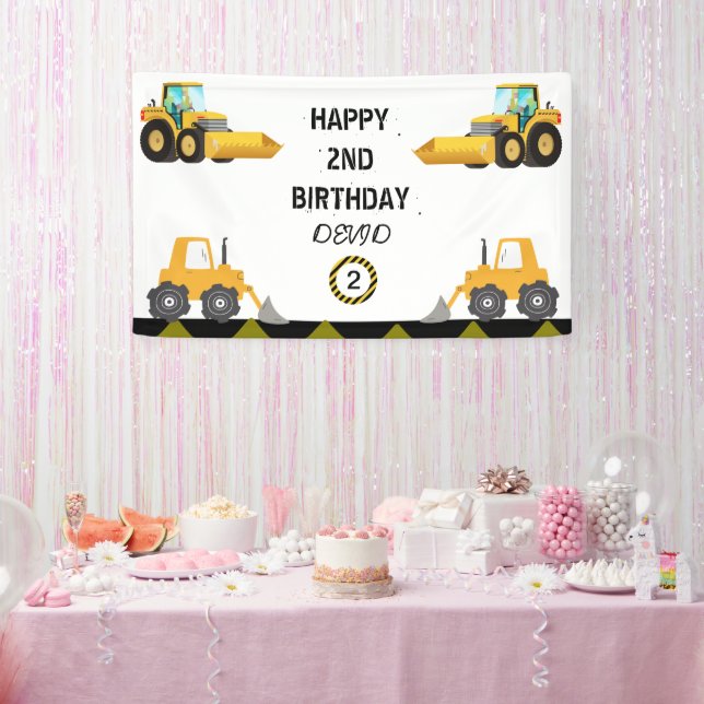 Construction Truck Birthday Party Banner (Party)
