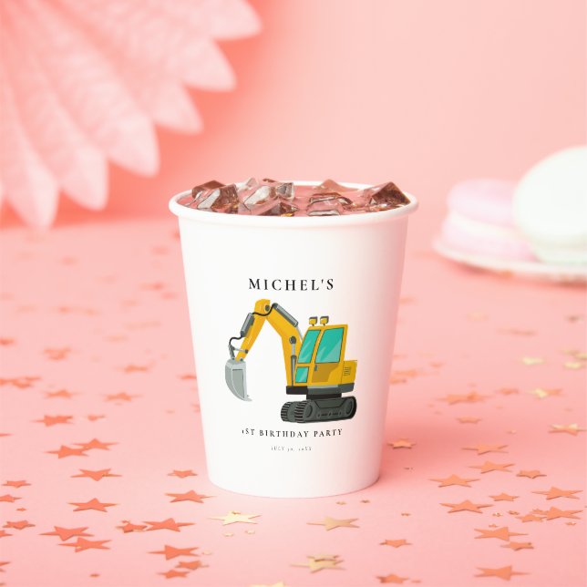 Construction Truck Birthday Party Decoration Paper Cups (Insitu)