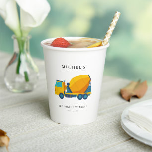 Construction Truck Birthday Party Decoration Paper Cups