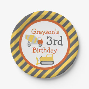 Construction Truck Birthday Party Paper Plates