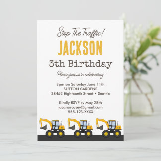 Construction Truck Birthday | Personalized Décor Invitation