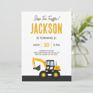 Construction Truck Birthday | Personalized Décor Invitation