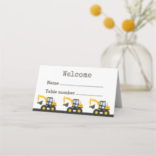 Construction Truck Birthday Personalized Décor Place Card