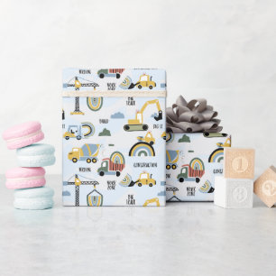 Construction Truck Birthday  Wrapping Paper