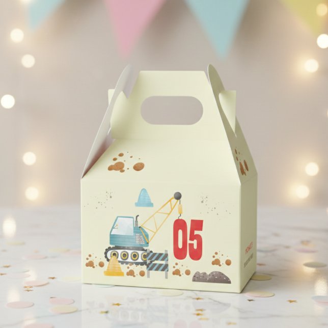 Construction truck boy birthday favour box (Creator Uploaded)