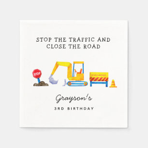 Construction Truck Boy Birthday Party Napkin