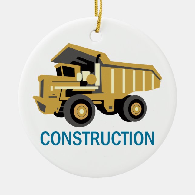 Construction Truck Ceramic Tree Decoration (Front)