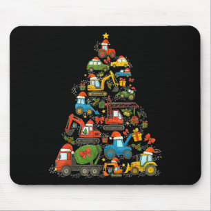 Construction Truck Christmas Tree Christmas Kids B Mouse Mat