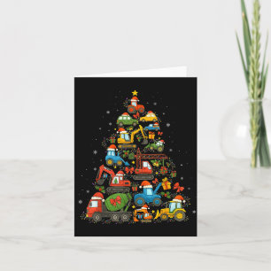 Construction Truck Christmas Tree Funny Xmas Holid Card