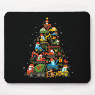Construction Truck Christmas Tree Funny Xmas Holid Mouse Mat