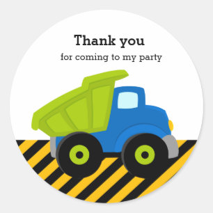 Construction Truck Classic Round Sticker