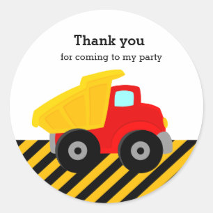Construction Truck Classic Round Sticker