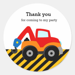 Construction Truck Classic Round Sticker