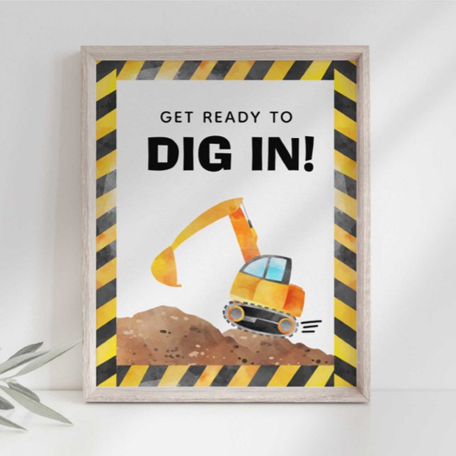 Construction Truck Dig In Party Sign (Creator Uploaded)